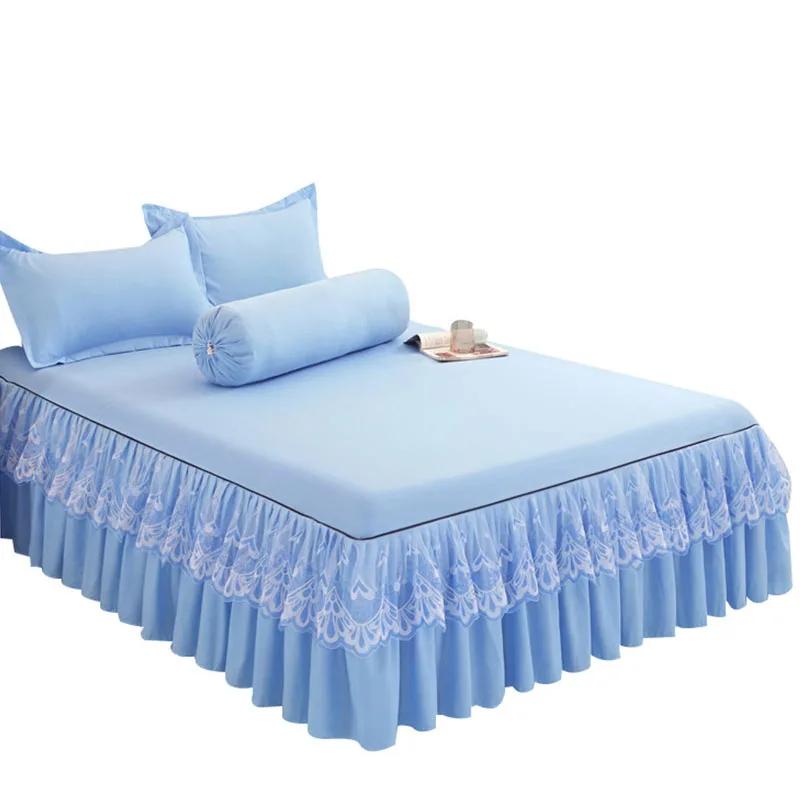 (No Pillowcase)Lace Princess Bed Shirt Ruffle Bedspreads Sheets Home Textile Bedroom Coverlets Dust Cover Bedding  Mattress Cover