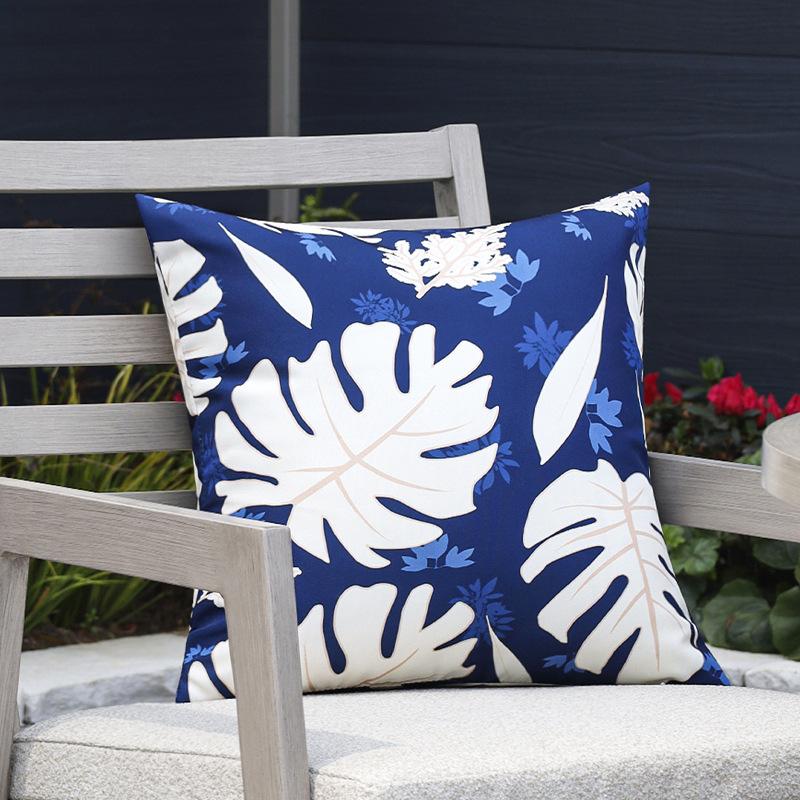 Outdoor Wasserdichtes Kissen Bedrucktes Kissen Stuhlrückenkissen Pflanze Blume Kissen Kissen Rücken Lendenkissen Weiche Dekoration