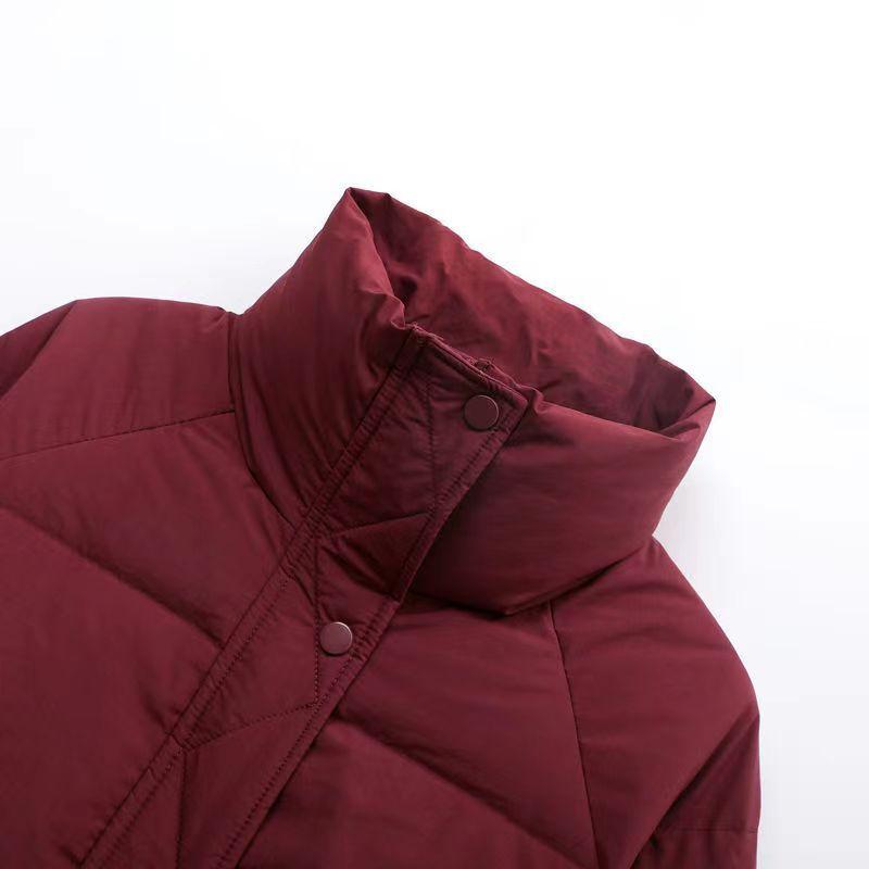 Giacca invernale da donna in cotone imbottito, vestiti coreani, collo alto, giacca corta da donna, cappotto