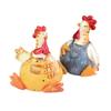 Cute Decorative Easter Decorations Craft Chicken Statue Set Safe Chicken Ornament  Farmhouse