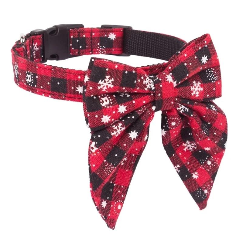 1 Dog Collar with Bow, Thanksgiving Dog Tie Collar, Adjustable Cotton Bow Tie Dog Collar for Medium Sized Pet Dogs