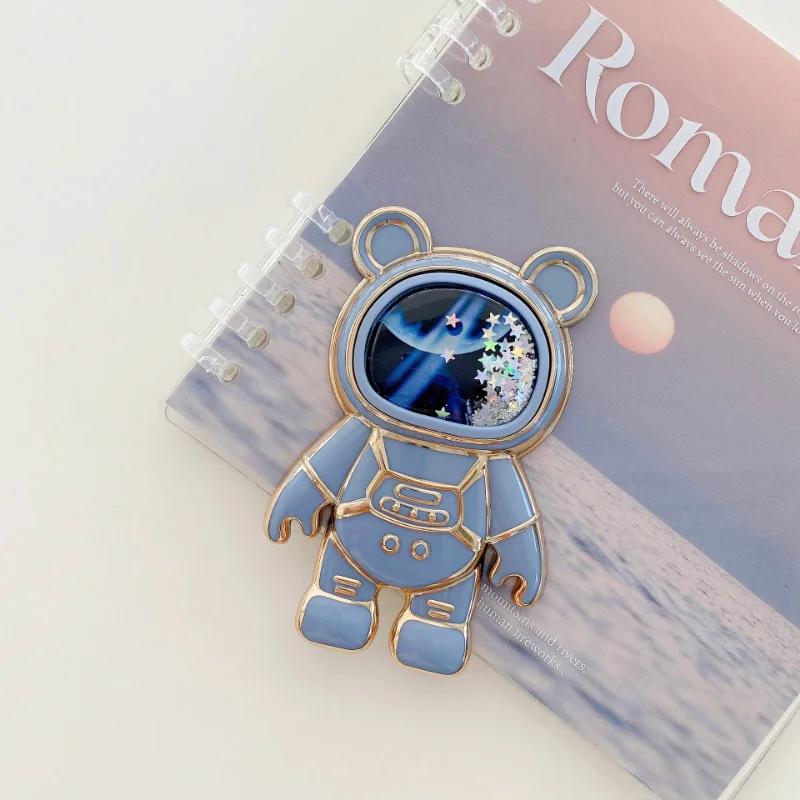 

1 шт. Подставка для телефона в виде космонавта, милая мультяшная складная настольная подставка, универсальный держатель для телефона для Xiaomi, настольные аксессуары синий