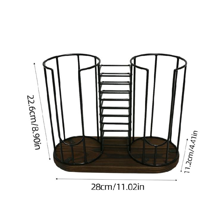 Modern Cup Stand With Wooden Factors Appropriate For Storing Mugs Tea Sachets And Coffee Items