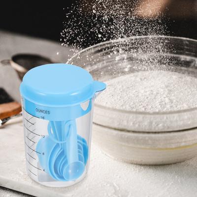 2Sets Measuring Cups and Spoons Set Colored Reusable Plastic Kitchen Measuring Tools for Baking Cooking Pancakes Cupcakes