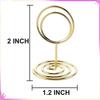 20Pcs Gold Table Number Holders, 2 Inch Short Mini Round Place Card Holder, Table Number Stands for Wedding Party Graduation