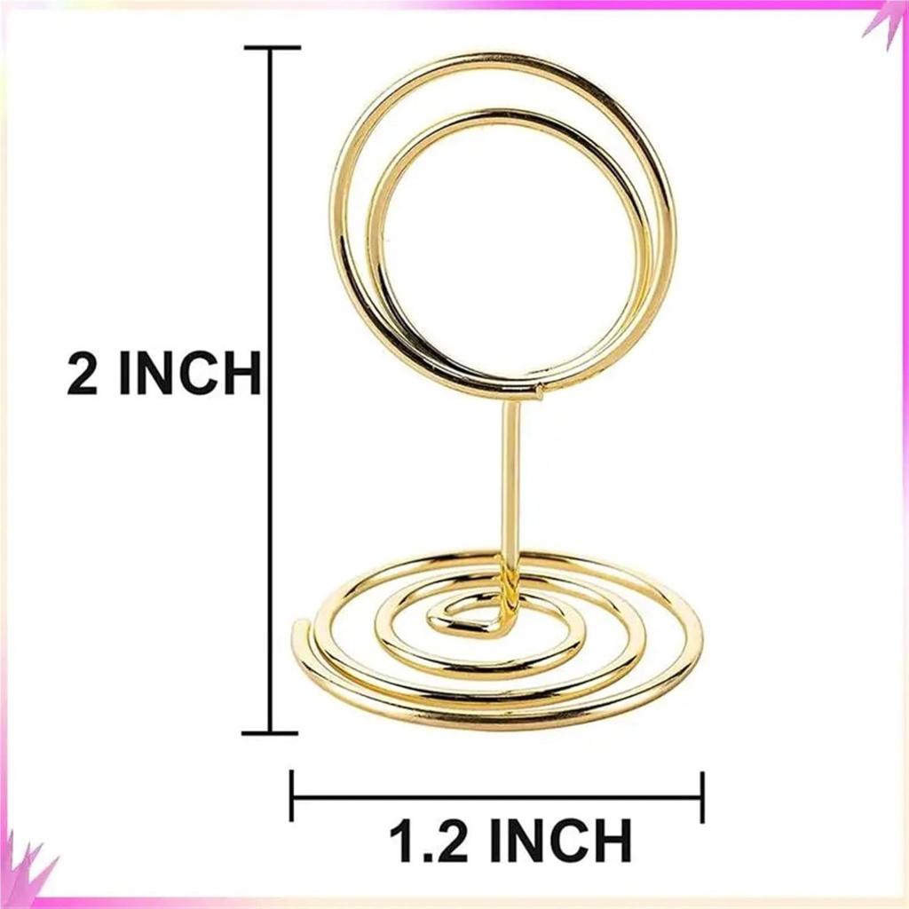 20Pcs Gold Table Number Holders, 2 Inch Short Mini Round Place Card Holder, Table Number Stands for Wedding Party Graduation