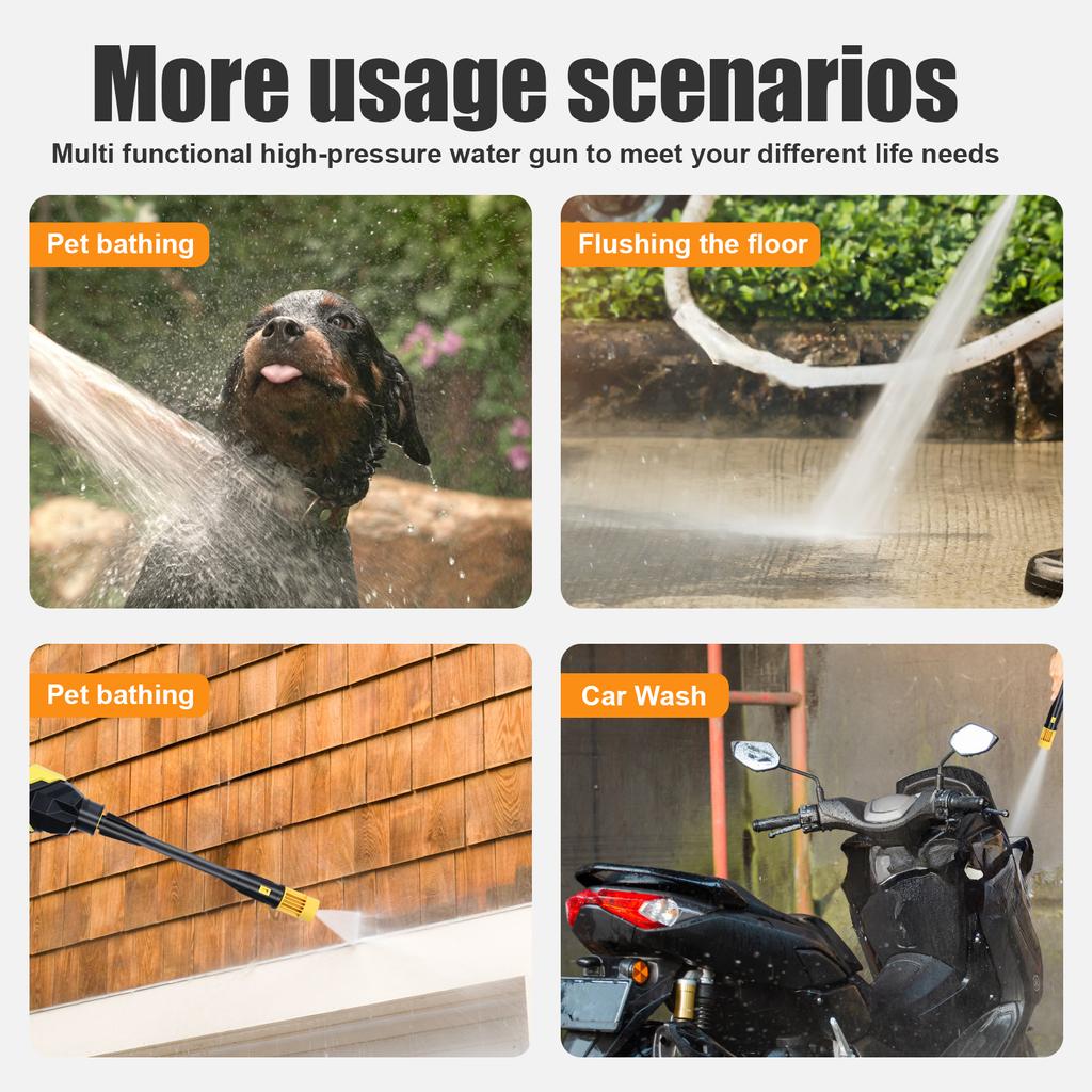 150W 10-20BAR Cordless Electric High Pressure Washer Efficient Car Garden Cleaning Spray Gun Tool Handheld Portable Power Washer