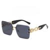 Square Frameless Sunglasses, Chain Glasses, Leg Glasses, Fashionable Sunglasses, Women's UV Resistant Sunshade Glasses