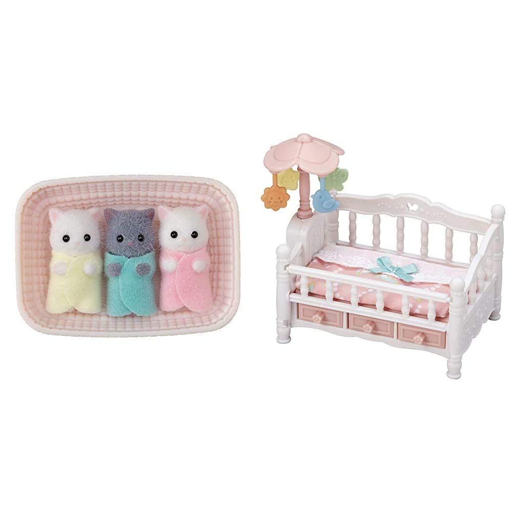 Sylvanian Families Doll Persian Cat Triplets Ni-109 Furniture Spinning Merry Baby Bed Ka-218Set Purchase