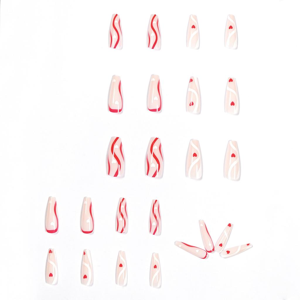 Pop Lines Long Ballet Wear Nail Art Finished Fake Nail Nail Art Patch Nail Patch Removable Nail Art