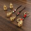 Brass Two-color Primary Color Hollow Pisces Gourd Key Car Pendant Pendant Ring Stall Explosion Unisex