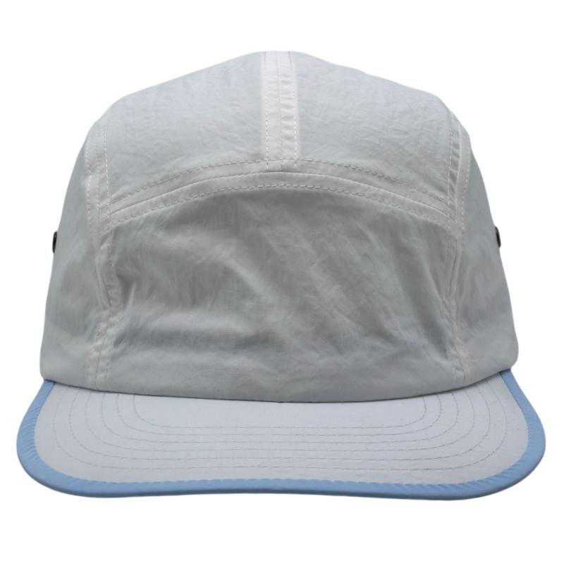 RTS High Quality 5 Panel Nylon Waterproof Camping Caps Custom Embroidery Printing Logo Premium Unstructured 5 Panel Running Hat белый
