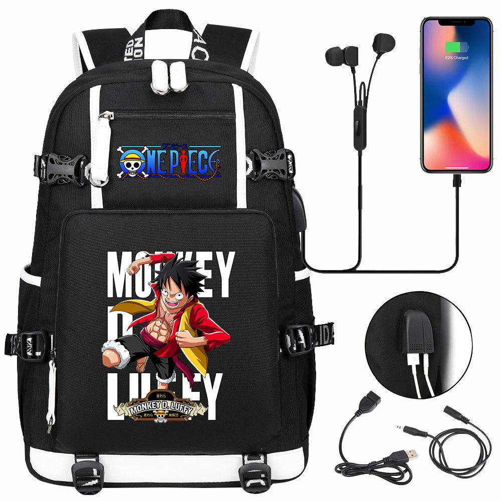 Naruto Print USB Charging Backpack Teen Student Large Capacity Travel Casual School Bag For Boys Girls