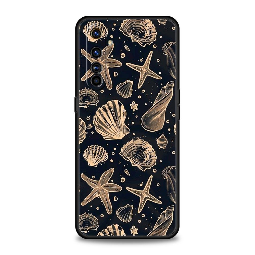 Ocean Coastal Seashell Seaweed Pattern Case For Realme C67 C63 C55 C53 C35 C25 C21 GT 3 5 6 10 11 12 13 Pro Soft TPU Phone Cover