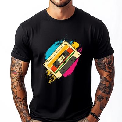 Retro Mixtape 80s Music Lover 1980s Generation Cassette Plain T Shirts Wholesale Unisex New In Tops And T-Shirts
