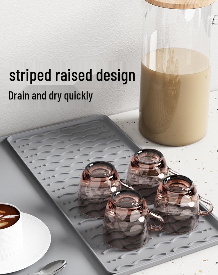 Cross-border Silicone Coffee Machine Mat: Non-Slip, Heat Insulation, Large Drying Tray for Bar or Dining Table