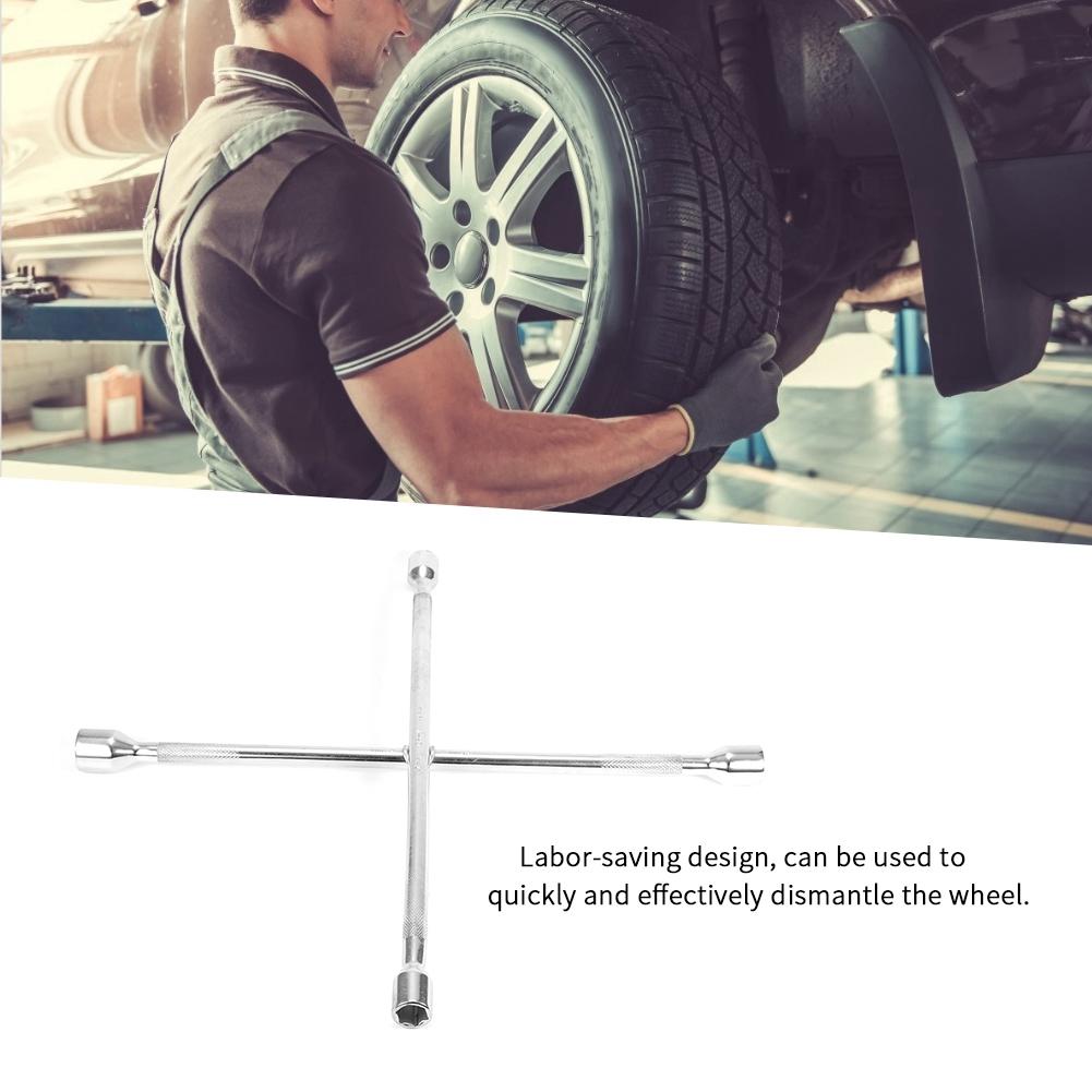 Car Repair Tools 4 Way Wheel Socket Wrench Universal Spanner Tire Removal Tool
