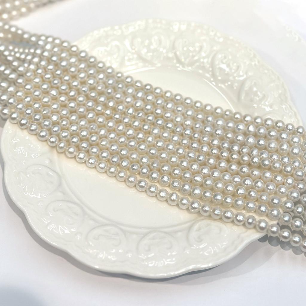 1 Strand Natural Freshwater Pearl White Near Round Beads 5‑6mm 36cm Loose Beads for Jewelry Making DIY Necklace Bracelet