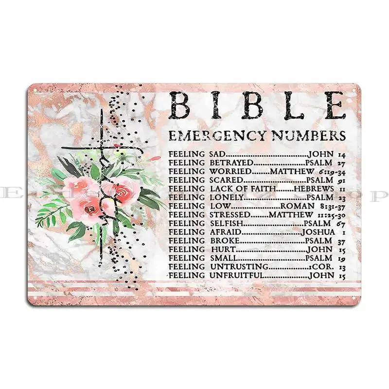 Bible Emergency Numbers Metal Plaque Poster Wall Custom Customize Printing Sign Personalized Tin Sign Poster