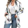 Women's Fall And Winter Fashion Casual Print Long Sleeve Mid-Length Cardigan Jacket