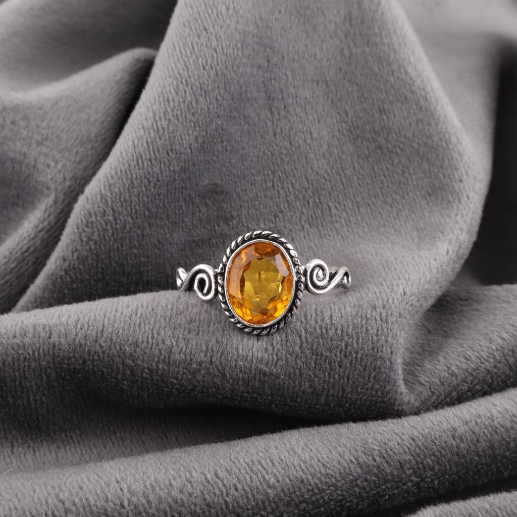 Citrine Jewelry, 925 Solid Sterling Silver Ring, Handmade Gemstone Jewelry Ring For Memorial Day