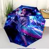 Parapluie Automatique Ouverture Fermeture Impression Demon Slayer, Parapluie Pliable Portable, pour les Trajets Extérieurs, les Voyages en Camping, Cadeau d'Anniversaire Idéal
