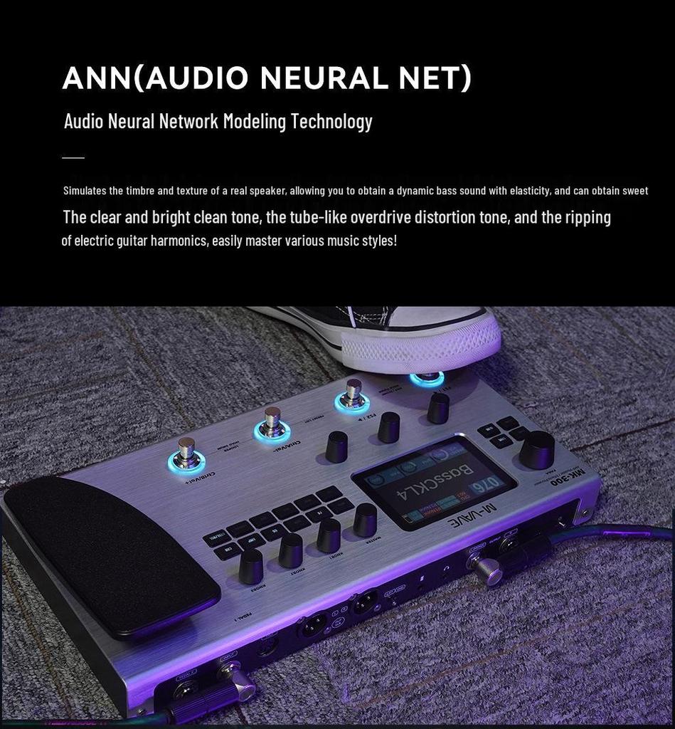 M-VAVE MK-300 Multi-Effects Pedal with Drum Machine & Volume Control for Guitar/Bass