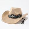 Ethnic style top hat, western cowboy hat, Tibetan performance hat, woolen middle edge, European and American retro woolen hat