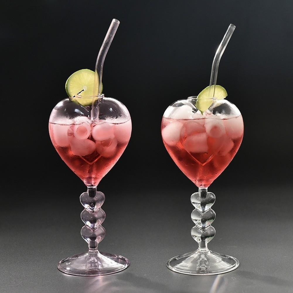 Transparent Heart Shaped Glass Large Capacity Juice Drink Glass Unique Cocktail Glasses Pub