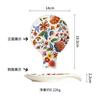 Specialty Restaurant Ceramic Plates, Creative Spoon Shaped Flower and Bird Patterned Snack Plates, Irregular Dessert Plates