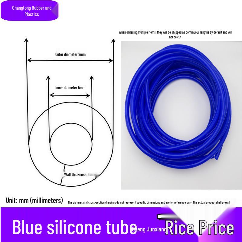 Blauer Silikon-Gummischlauch: Hitzebeständig & Kältebeständig, Elastisch, Weich, Verschleiß- & Alterungsbeständig, Isolierhülse