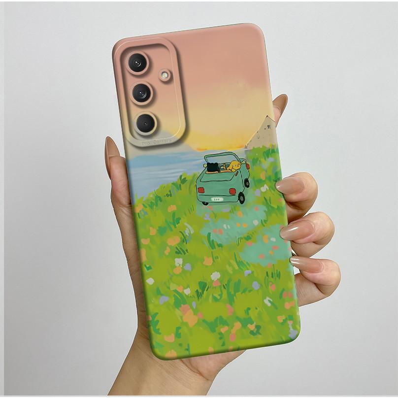 Phone Cover For Samsung Galaxy M35 5G Bumper Silicone Shockproof Pretty Butterfly Flowers Case Coque For Galaxy M 35 M55 Funda
