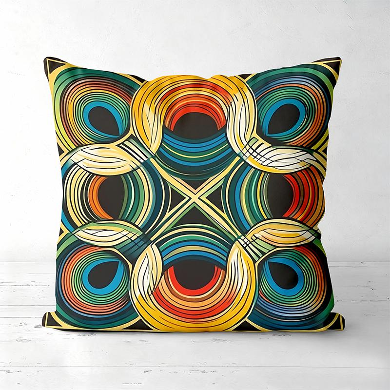 Fodere per Cuscini Decorativi Astratti Colorati in Poliestere, Copricuscini Decorativi per Divano, Cuscini per Testiera