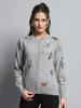 Womens Regular Fit Self Designed Cardigan