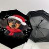 1PC Santa hat, snowflakes Pattern Small Travel Automatic Folding Umbrella, Compact Windproof Umbrella, Automatic Open/Close ,Gift-091560