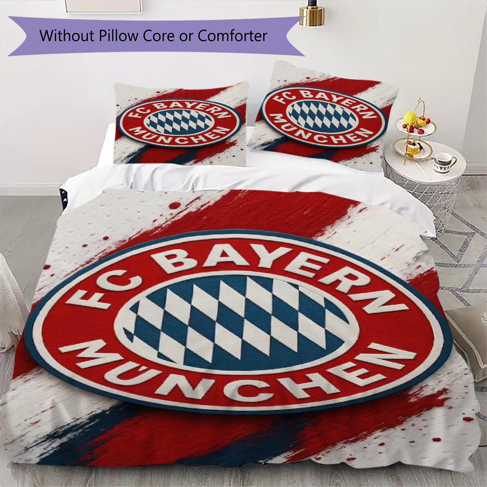 

FC Bayern Munich Pattern Bedding uilt Set uilt Cover Pillowcase Home Decoration Birthday Gift (1 * duvet cover + 2 * pillowcase without core)47 135x200cm