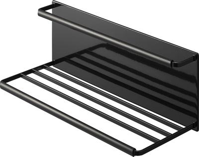 Yamazaki Jitsugyo 8061 Suporte magnético para garrafas de jarro largo L Preto Aprox.. Painel de cozinha com escorredor de torre L33 x P12,5 x A11,5 cm sob a pia, fácil instalação