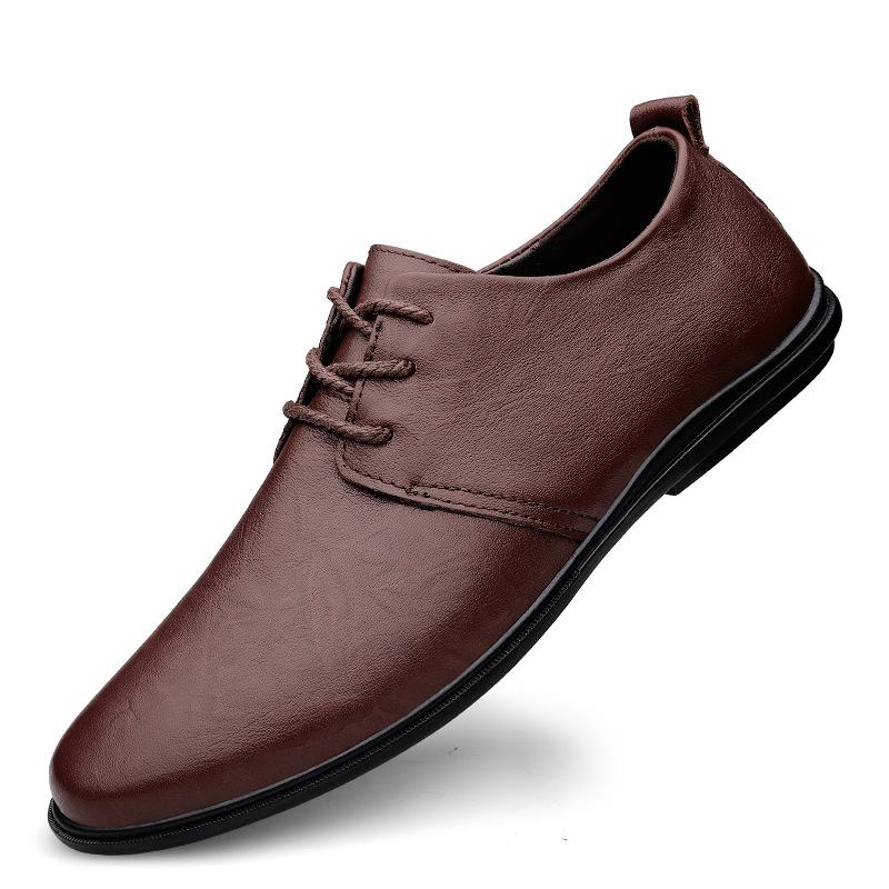 

Мужские осенне-зимние повседневные кожаные туфли большого размера, ленивые туфли из коровьей кожи, туфли Doudou, трендовые, для вождения, ленивые 45