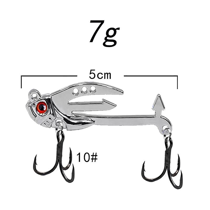 Metal Vib Fishing Lure 2-In-1 Fake Angling Baits Long Throwing Realistic 3D Eyes Fishing Baits For Catfish Bass Trout Vib Tackle