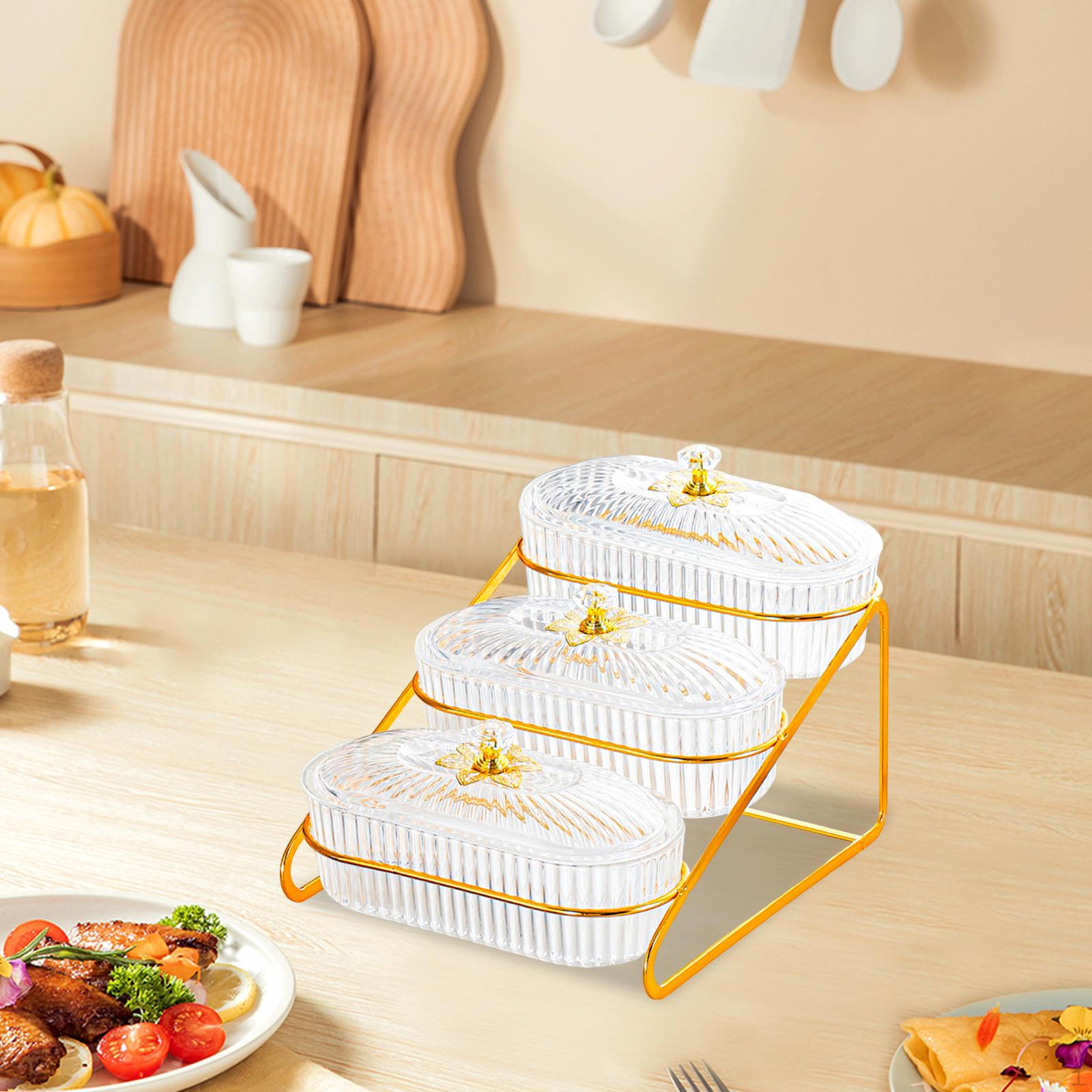 

Украшение из сушеной коробки, 3 яруса, для хранения подарков, универсальные овощи, поднос для завтрака, держатель для закусок на праздник Clear Bowl