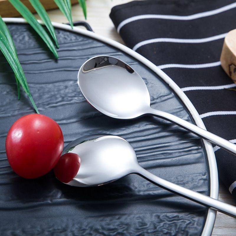 304 Stainless Steel Spoon for Home Use, Long-Handled Korean-Style Creative Soup Spoon, Rice Mixing Spoon, Iron Soup Ladle Default