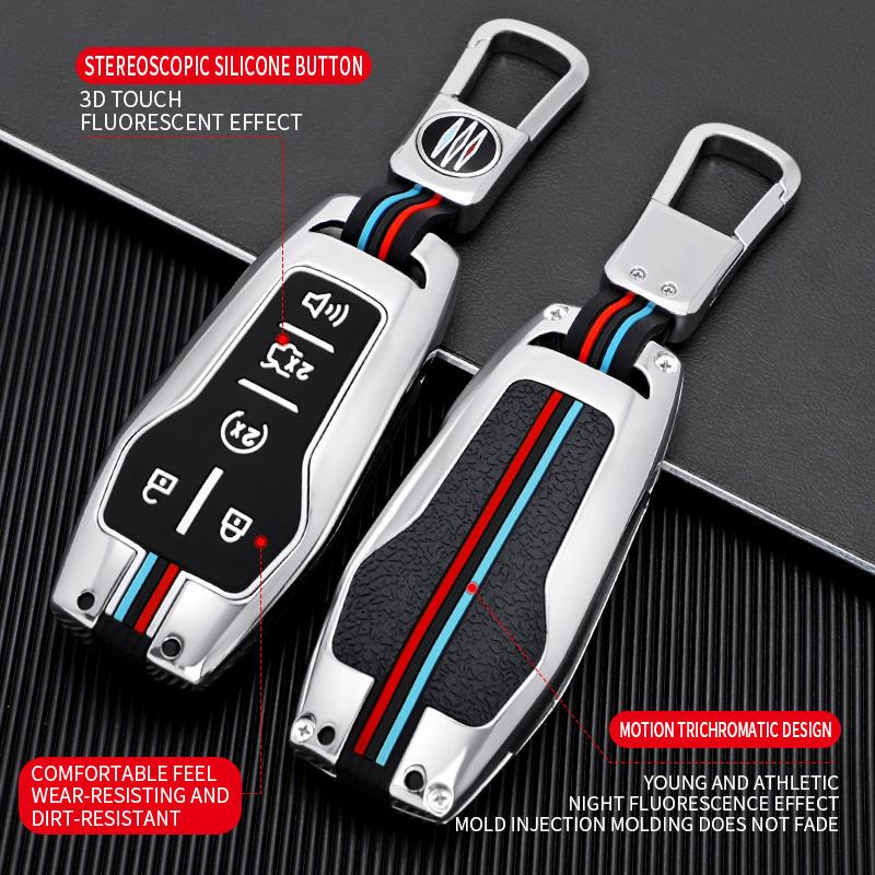 Zinc Alloy Car Key Case Cover For Ford Fusion Mondeo Mustang F-150 Explorer Edge 2015 2016 2017