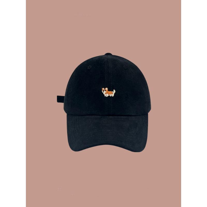 

Cartoon cute corgi puppy cap children spring and summer simple versatile soft top embroidered baseball cap couple Adjustable чёрный