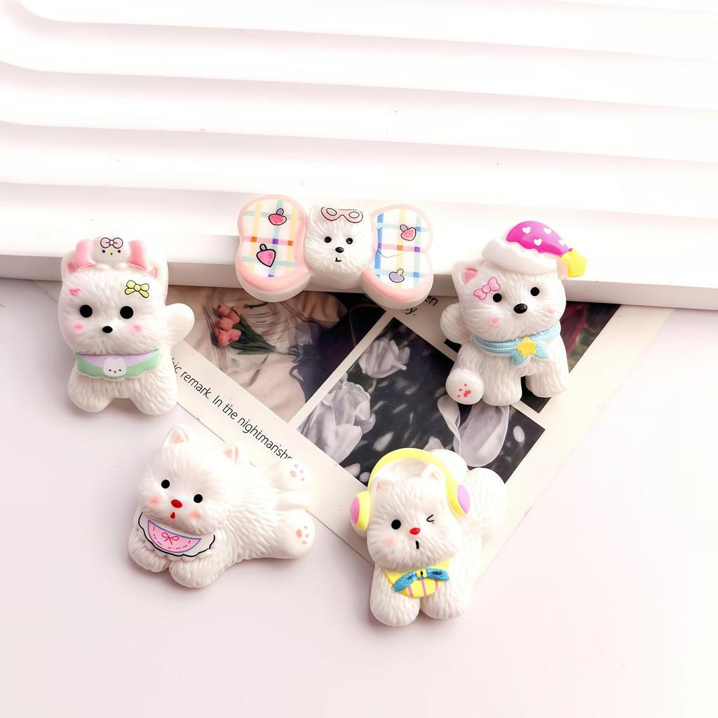 Miniature Puppy Figurine Keychain for DIY Dollhouse & Desktop Decoration