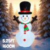 5.25FT Inflatable Snowman Top Hat Scarf Toy Xmas Yard Decoration Festive Gift LED Lit Christmas Supplies Home Decor Ornament