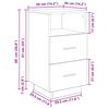 Nightstand with 2 Drawers Grey Sonoma 36 X 36 X 68 Cm