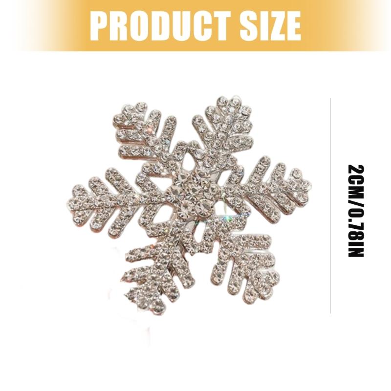 Snowflake Shape Hair Clip With Festival Charm Winter Christmas New Year Gift For Women Girl Holiday Theme Party 10PCS