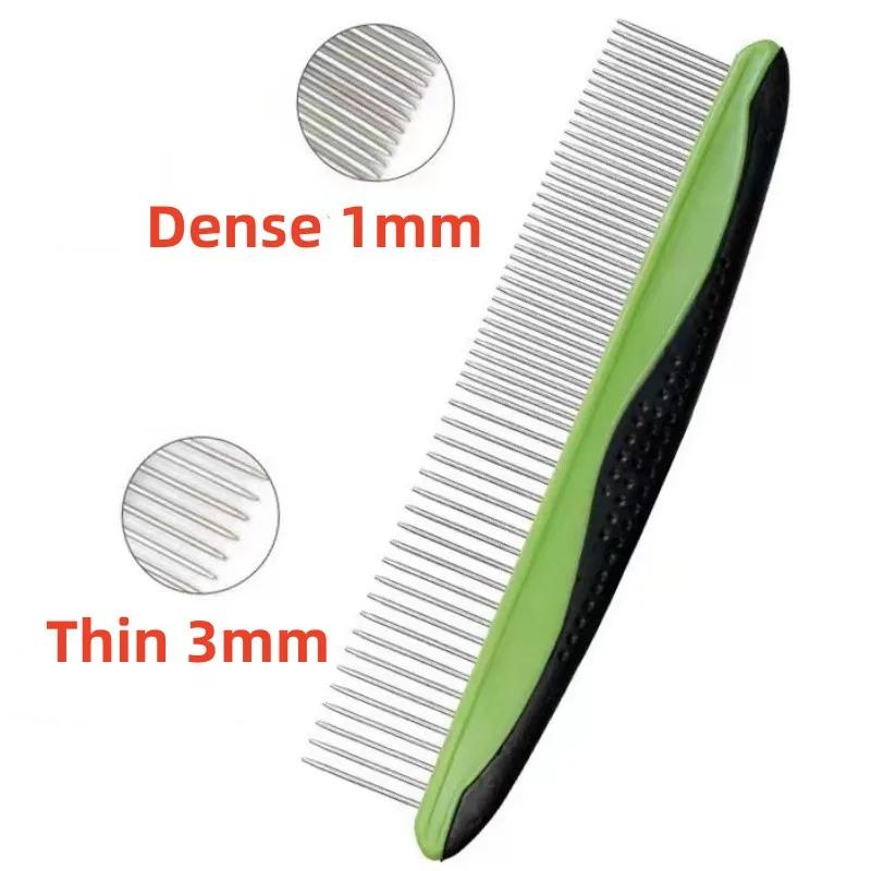 Dog Comb Stainless Steel Dog Brush Combs for Dogs Hair Knot Opening Massage Cat Brush Pet Grooming Portable Comb Cleaning Tools
