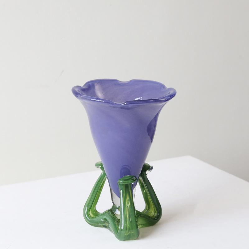 Luxury Glass Vase for Flowers Elegant Home Decor Desktop Floral Arrangement Living Room Decor