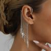 Non Pierced Metal Tassel Ear Hook Earrings 1Pair Without Ear Hole Elegant Fashion Jewelry for Women Work Attire